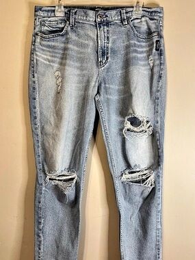 Silver Jeans Co. Suki. Distressed Skinny Jeans Blue Waist 33 Length 27